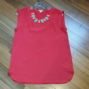 J crew red poppy top